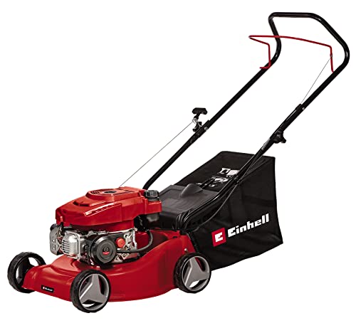 Einhell Benzin-Rasenmäher GC-PM 40/2 (2 kW, 1 Zylinder, 4-Takt-Motor, Hubraum 132 cm³, 45 L Fangsack mit Füllstandsanzeige, Schnittbreite 40 cm