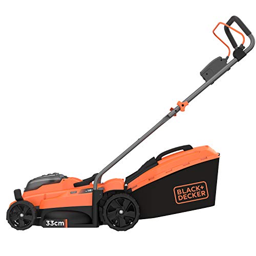 Black+Decker Akku-Rasenmäher BCMW3318N (betrieben mit 2X 18V Akkus, 33 cm Schnittbreite, für kleine und mittlere Rasenflächen bis 250 m²