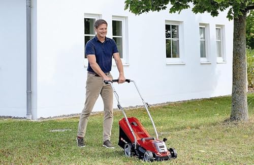 Einhell Akku-Rasenmäher GE-CM 18/33 Li Kit Power X-Change (18 V, 33 cm Schnittbreite, bis 200 m², Brushless, 30L Fangkorb, 25-65 mm Schnitthöhe