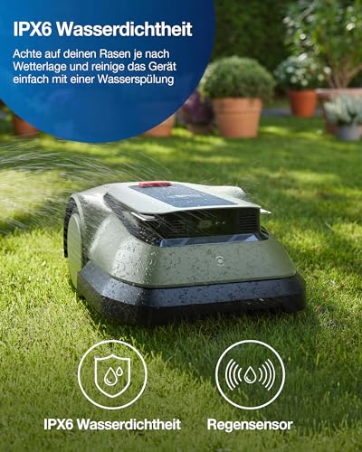 ECOVACS Goat GX-600 Mähroboter ohne Begrenzungseinstellung für bis zu 600㎡ Gärten (Press & Mow, AIVI 3D-Hindernisvermeidung