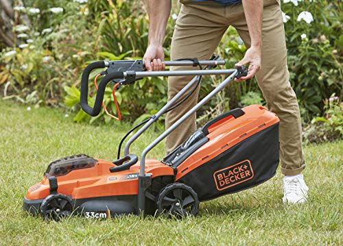 Black+Decker Akku-Rasenmäher BCMW3318N (betrieben mit 2X 18V Akkus, 33 cm Schnittbreite, für kleine und mittlere Rasenflächen bis 250 m²