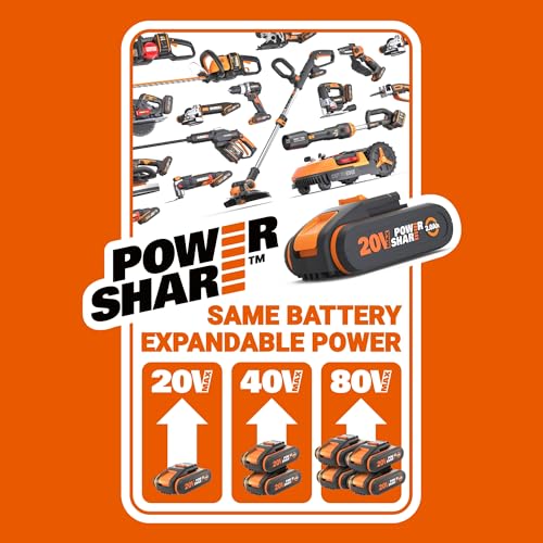 WORX WG730E Akku-Rasenmäher 20V - kraftvoller bürstenloser Motor - ideal für Gärten bis zu 200m² - 30cm Schnittbreite - Cut-to-Edge