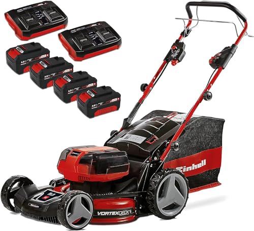 Einhell Akku-Rasenmäher GE-CM 36/47 S HW Li Kit Power X-Change (36 V, 47 cm Schnittbreite, bis 700 m², Brushless, Radantrieb, 75 L Fangkorb