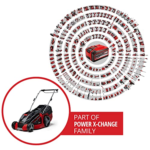 Einhell Akku-Rasenmäher GE-CM 43 Li M Kit Power X-Change (36V, 43 cm Schnittbreite, bis 600 m², Brushless, Mulch-Kit, 63L Fangkorb