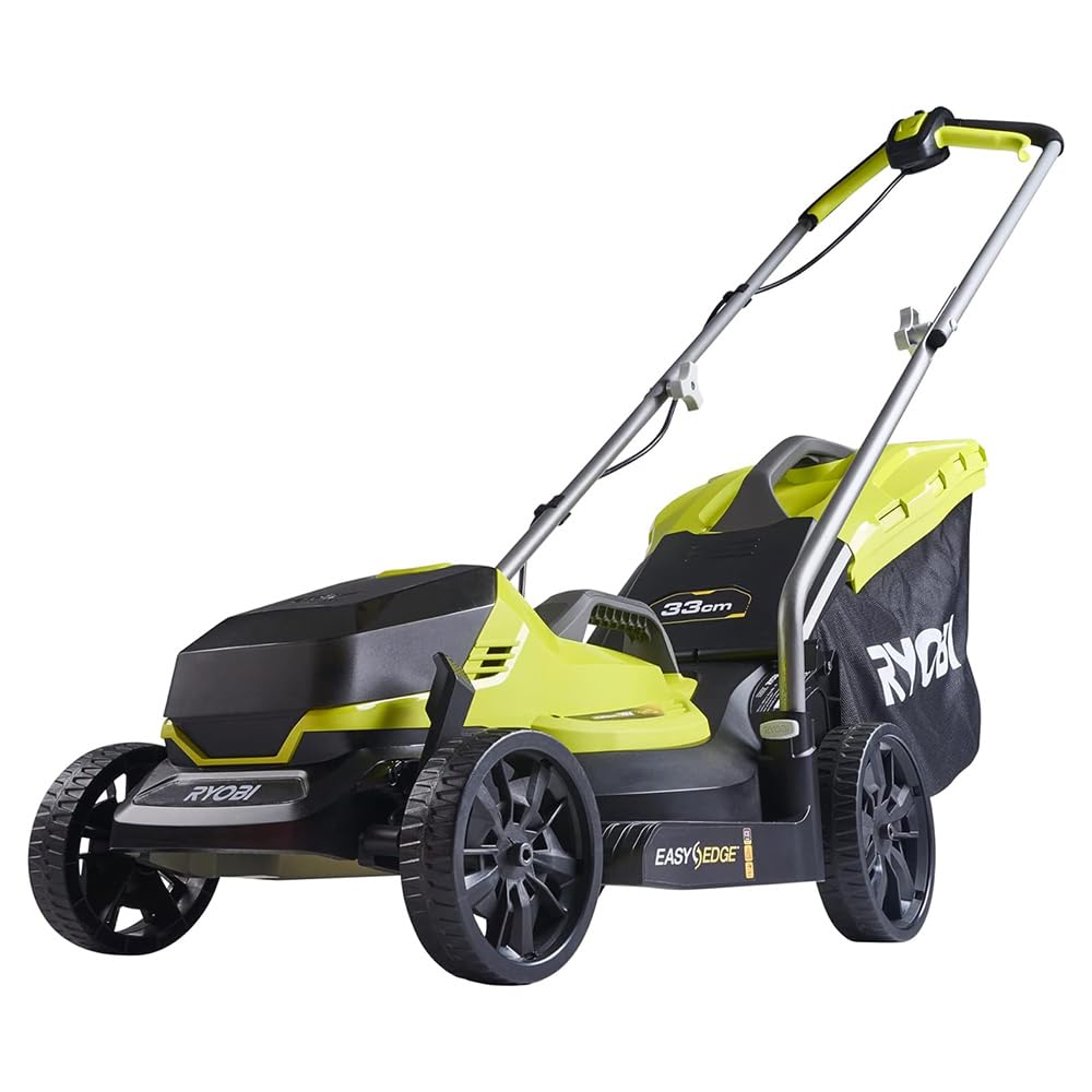 RYOBI 18 V ONE+ Akku-Rasenmäher OLM1833B (Schnittbreite 33 cm, 5-fache Höhenverstellung 25-65 mm, zusammenklappbares Griffgestänge