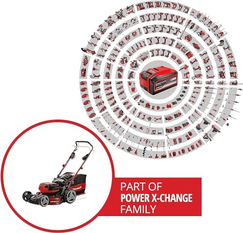 Einhell Akku-Rasenmäher GE-CM 36/47 S HW Li Kit Power X-Change (36 V, 47 cm Schnittbreite, bis 700 m², Brushless, Radantrieb, 75 L Fangkorb