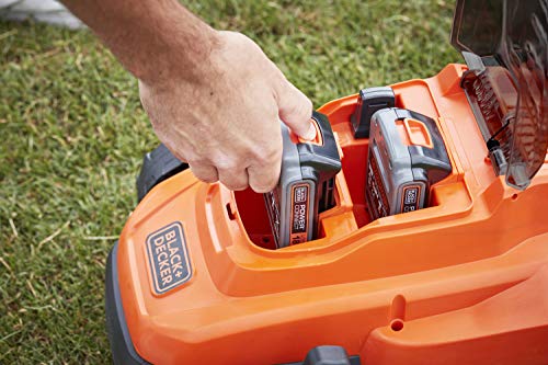 Black+Decker Akku-Rasenmäher BCMW3318N (betrieben mit 2X 18V Akkus, 33 cm Schnittbreite, für kleine und mittlere Rasenflächen bis 250 m²