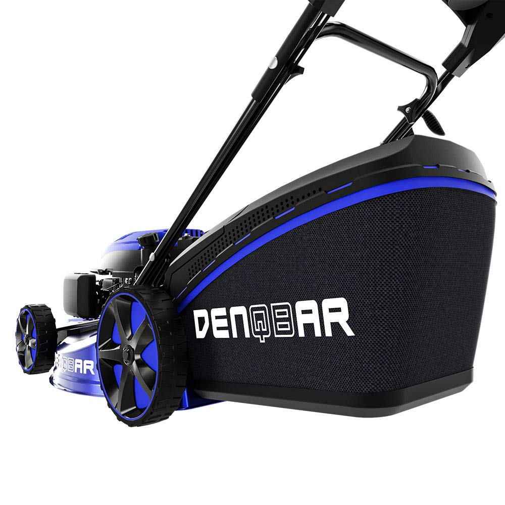 DENQBAR Benzin-Rasenmäher DQ-R53EV, 9-in-1, E-Start, Gangwahl, 53 cm Schnittbreite, Mulcher, Mäher, Radantrieb, Grasfangkorb 65 L