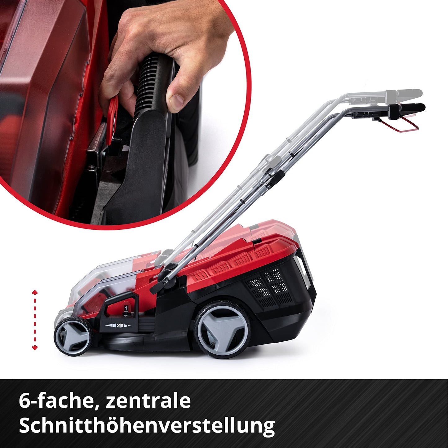 Einhell Akku-Rasenmäher GE-CM 36/36 Li Kit Power X-Change (36 V, 36 cm Schnittbreite, bis 400 m², Brushless, 40L Fangkorb, 25-75 mm Schnitthöhe