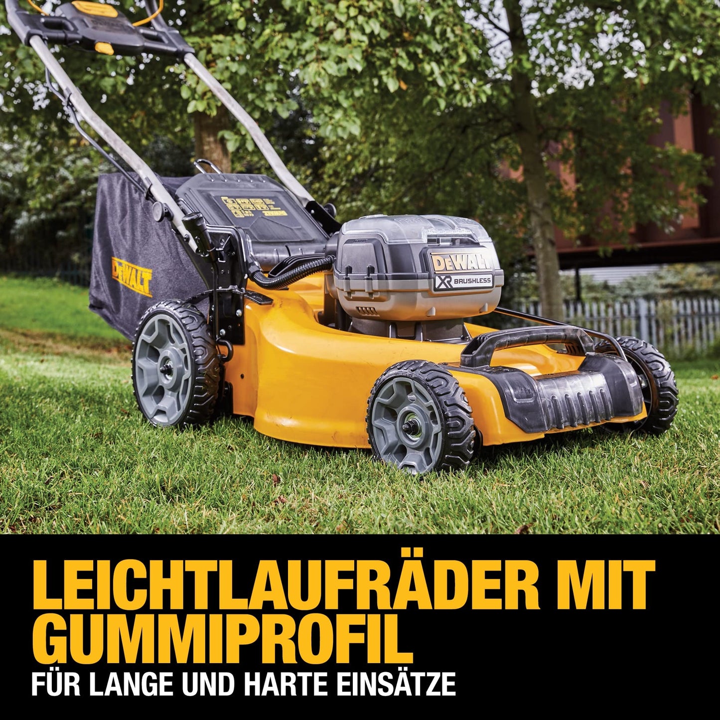 DEWALT Akku-Rasenmäher (18V, 48 cm Schnittbreite, für große Grundstücke (bis 800m²), mit Mulchfunktion