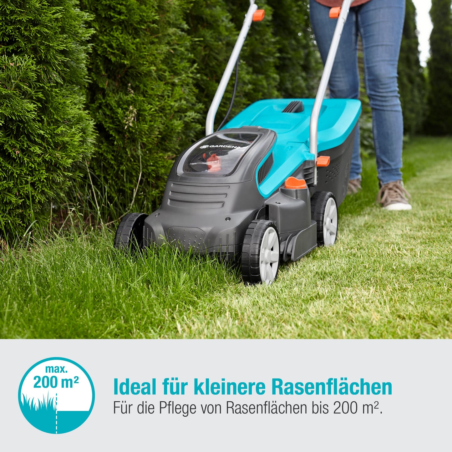 Gardena Akku-Rasenmäher PowerMax 32/36V P4A Ready-to-Use Set: Rasenmäher bis 200 m², 32 cm Schnittbreite, 30 l Fassungsvolumen