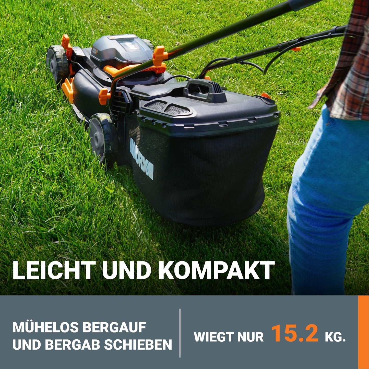 WORX WG743E Akku-Rasenmäher 40V – Profi Rasenmäher mit Mulchfunktion & PowerShare Akku – Rasenmähen ohne Kabel – Ideal für Gärten bis zu 500m²